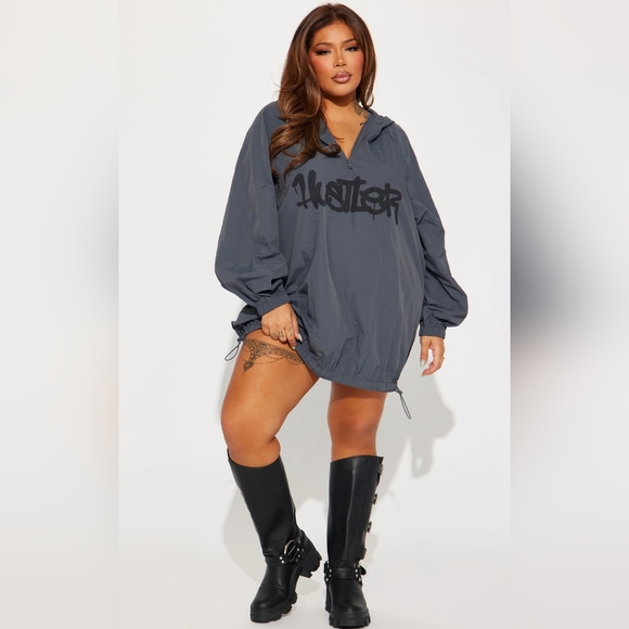 "Hustler" Windbreaker Mini Dress - Picture 2 of 7